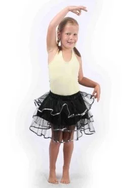 Zwart Tule Rokje Met Zilver Biesje